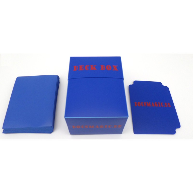 Docsmagic Deckbox + Card Divider + 100 Sleeves: Mat Blue